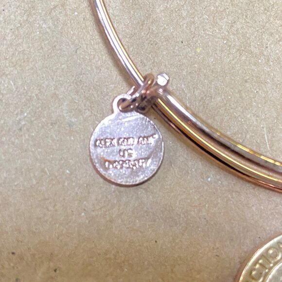 Alex and Ani Because I Love You Bangle Pink Enamel Swarovski Crystal 2017 - Picture 6 of 11